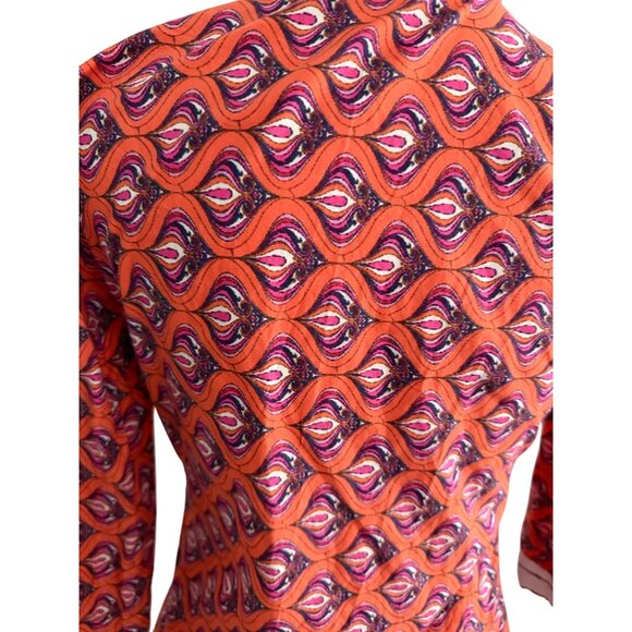 LAUREN GOLD Resort Orange Patterned Tunic Dress Size 4 NEW NWOT - Picture 3 of 10